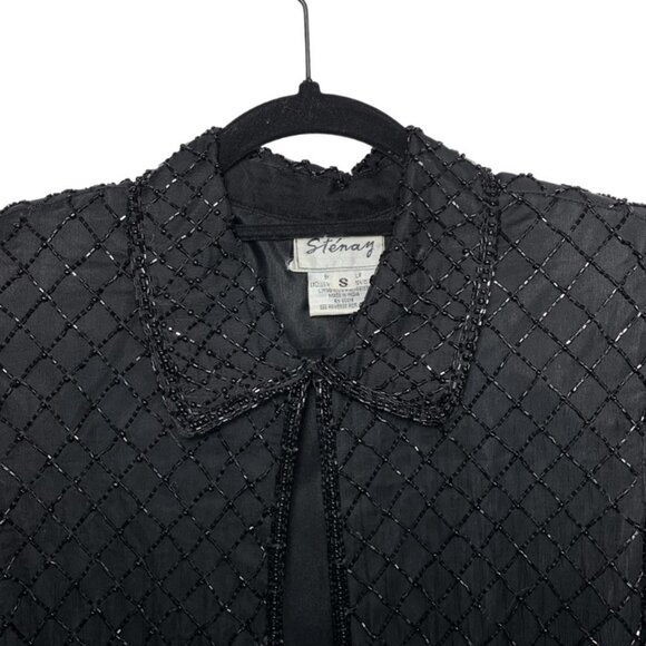 VINTAGE STENAY Diamond Pattern Cropped Beaded Evening Jacket - Picture 3 of 6